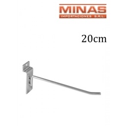 GANCHO PARA PANEL RANURADO DE 20 CM X 6 CM.