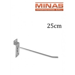 GANCHO PARA PANEL RANURADO DE 25 CM X 6 MM.