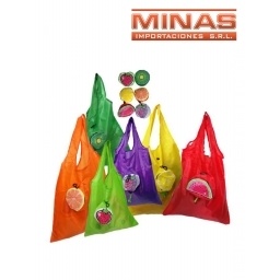 BOLSA PLEGABLE, 40 CM X 60 CM,FRUTAS.