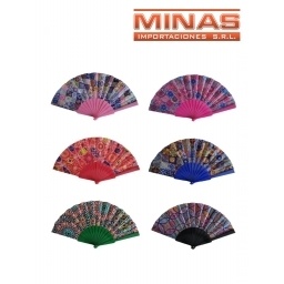ABANICOS ESTAMPADOS X 22 CM, 6 DISE�OS.