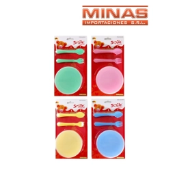 SET DE PLATITO Y CUBIERTOS PARA BEBE.