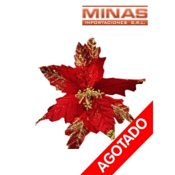 FLOR NAVIDE�A X 22 CM, ROJO Y DORADO.