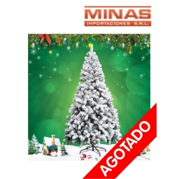 ARBOL STANDARD VERDE CON NIEVE X 150 CM, 250 RAMAS, CON BASE DE METAL.