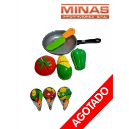 SARTEN + 7  FRUTAS Y VERDURAS, 21 CM X 13 CM.