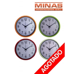 RELOJ DE PARED 25 CM, ESFERA BLANCA.