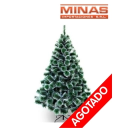 ARBOL PINO NEVADO X 120 CM, 100 RAMAS, CON BASE DE METAL.