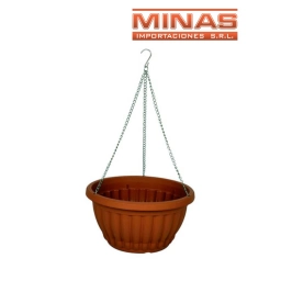MACETA CON CADENA DE COLGAR 23 X 15 CM