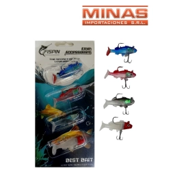 SE�UELOS PARA PESCA DE 55 CM X 4 UND,PECES.