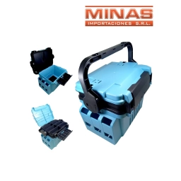 CAJA DE PESCA Y ASIENTO DE 34 CM X 25 C X 24 CM, DOBLE COMPARTIMIENTO.