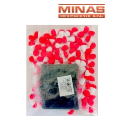 BOYA BLANCA Y ROJA DE 0,5 gr X 2 cm X 100 UND,CON TUBITOS SUJETADORES, $ 5 C/U.