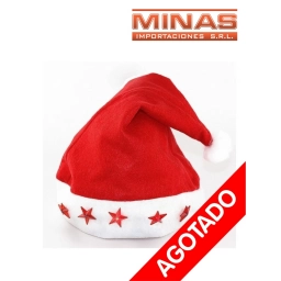 GORRO DE PAPA NOEL CON LUCES, ESTRELLAS.
