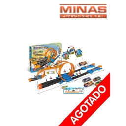 PISTA DOBLE LANZADOR + 4 AUTOS,36 PCS.