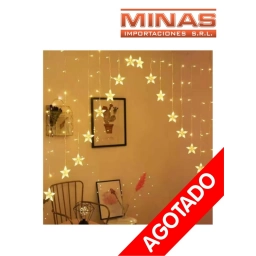 CORTINA NAVIDE�A CON 16 ESTRELLAS X 3 M, CALIDA, 220 V.