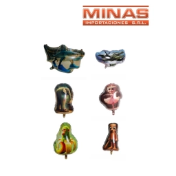 GLOBOS DE ALIMINIO, AIRE O HELIO, BRAINRO, 6 DISE�OS.