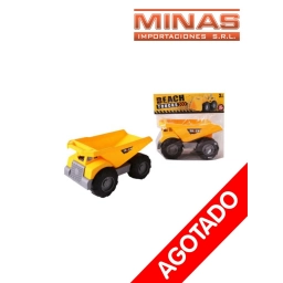 CAMION CON VOLQUETA,AMARILLO.