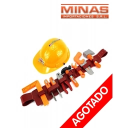 CINTO CON 8 HERRAMIENTAS + CASCO,64 CMX 18 CM.