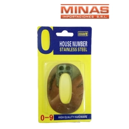 NUMERO 0 PARA PUERTA COLOR DORADO