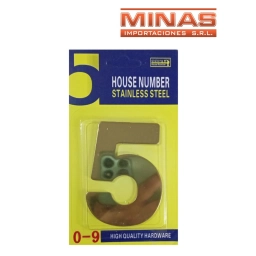 NUMERO 5 PARA PUERTA COLOR DORADO