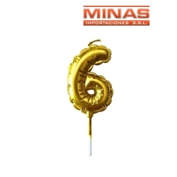 VELA NUMERO 6 DORADO