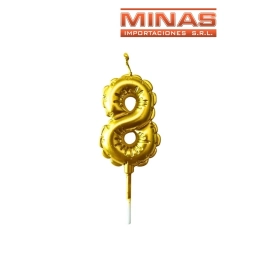 VELA NUMERO 8 DORADO