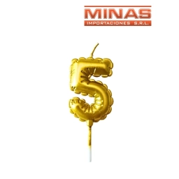 VELA NUMERO 5 DORADO