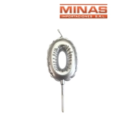 VELA NUMERO 0 PLATEADO