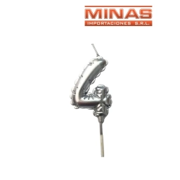 VELA NUMERO 4 PLATEADO