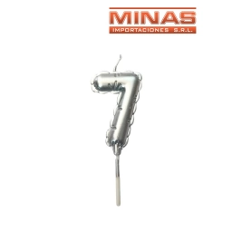 VELA NUMERO 1 PLATEADO
