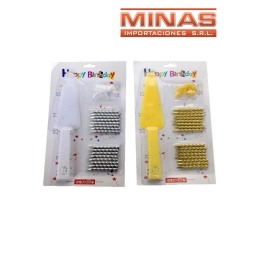 VELAS Y CUCHILLO PARA TORTA DOS COLORES