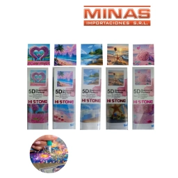 PINTURA CON DIAMANTE 5 D, LAMINA DE 20 CM X 20 CM, VARIOS COLORES.