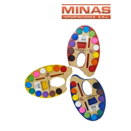 PALETA CON 12 ACUARELAS + PINCEL.