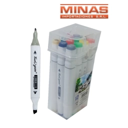 MARCADORES DOBLE PUNTA X 12 COLORES.