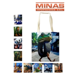 BOLSA TOTE DE LONA,34 CM X 39 CM,BRAINROT, 10 DISE�OS.