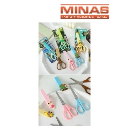 TIJERA ESCOLAR SIN PUNTA, RAINBROT, 6 DISE�OS.