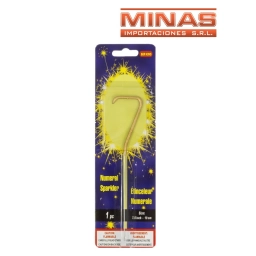 VELA BENGALA X 19 CM, EN FORMA DE N� 7.