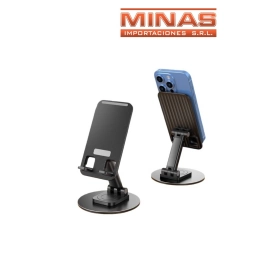 SOPORTE PARA CELULAR CON BASE DE METAL, 360� DE ROTACION, NEGRO.