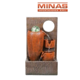 FUENTE DE AGUA X 33 CM, CON ESFERA Y LUZ.