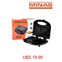 SANDWICHERA GERART PARA 4 SANDWICH, 750 W, PLACA ANTIADHERENTE, COLOR NEGRO.