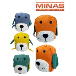 MOCHILA CON DISE�O DE PERRITOS 5 COLORES 32X26CM