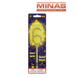 VELA BENGALA X 19 CM, EN FORMA DE N� 6.