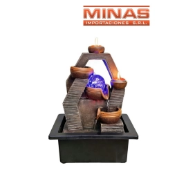 FUENTE DE AGUA X 30 CM, CON ESFERA Y LUZ.