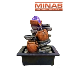 FUENTE DE AGUA X 30 CM, CON ESFERA Y LUZ.