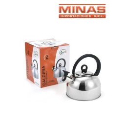 CALDERA AC. INOXIDABLE DE ALTA CALIDAD, CON ASA DE BAQUELITA X 2 L.