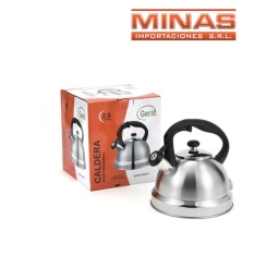 CALDERA AC. INOXIDABLE DE ALTA CALIDAD, CON ASA DE BAQUELITA X 2 L.
