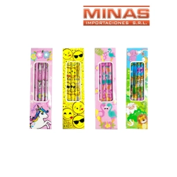 L�PIZ DE ESCRIBIR 12PCS 4 DISE�OS