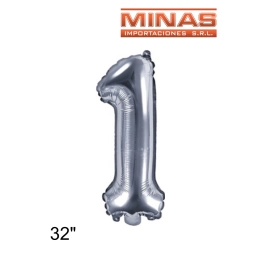 GLOBO N� 1, DE 32�,PLATEADO.