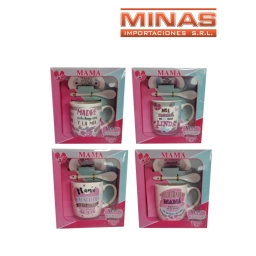 TAZA PARA MAM� CUCHARA Y PLATO 4 MODELOS