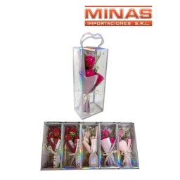 RAMO DE 3 PIMPOLLOS DE 22 CM, EN MICA X 5 UND, $ 129,9 C/U.