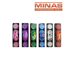 VELAS AROMATICAS X 4 UND CON PORTAVELAS DE VIDRIO, 6 AROMAS.