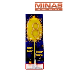 VELA BENGALA X 19 CM, EN FORMA DE N� 8.